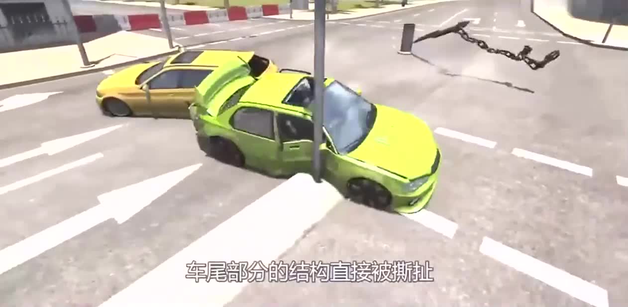 一根链子上的汽车分道扬镳会如何？3D模拟全过程，看完太意外