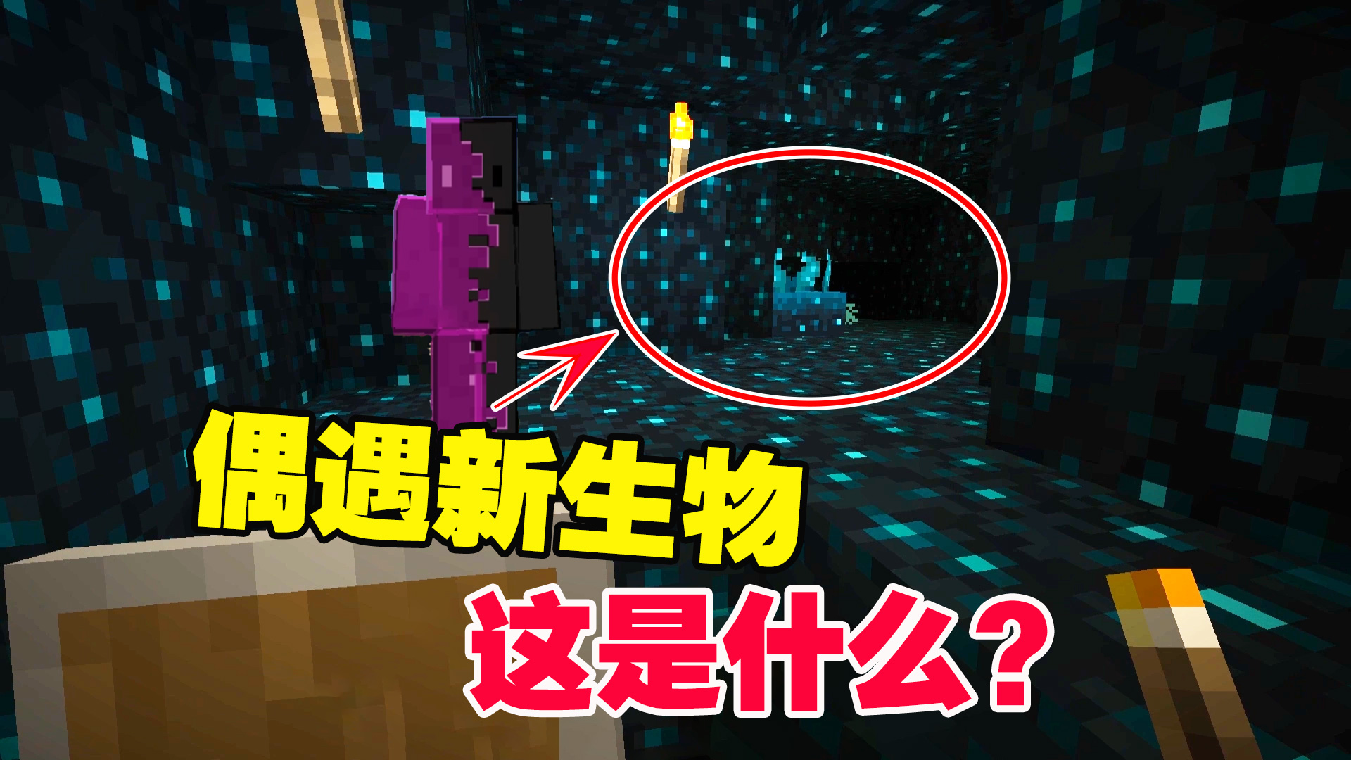 我的世界1.19联机2：下矿洞挖钻石，偶遇新生物，这是什么？#我的世界#沙盒游戏