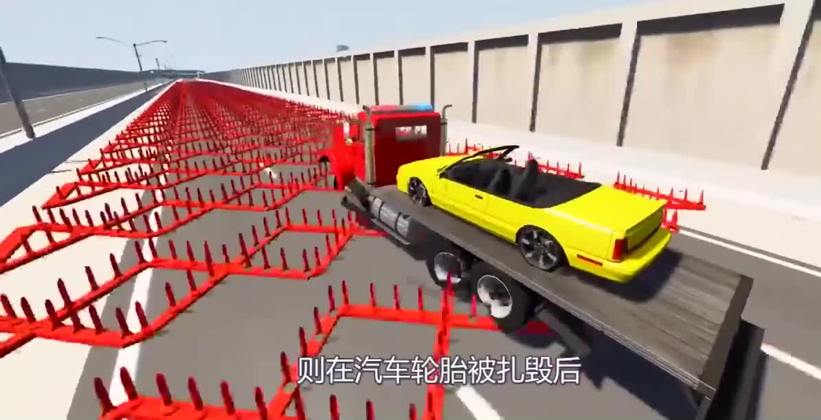 百米铁钉赛道能毁掉一辆汽车吗？3D模拟全程，结局过于惨烈
