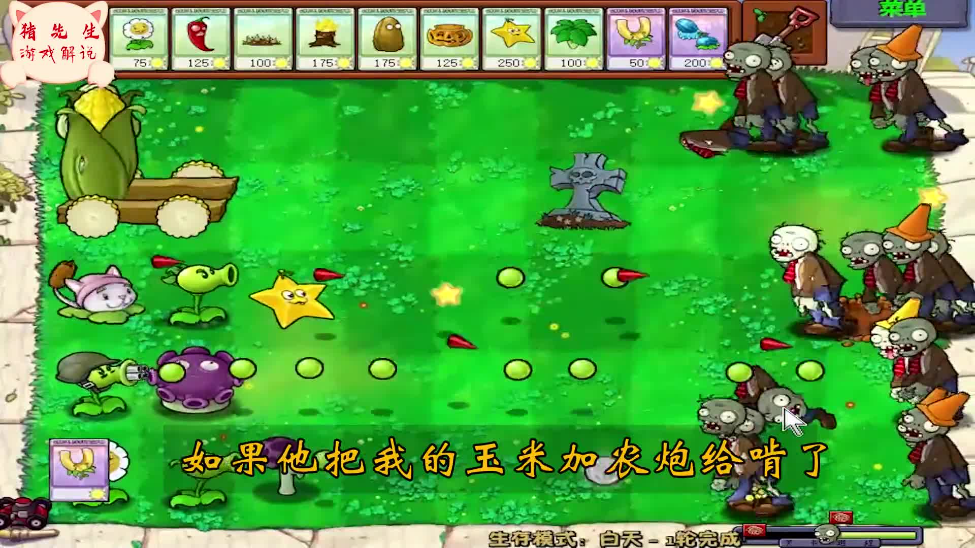 植物大战僵尸：一朵金盏闯九五，你小推车没了