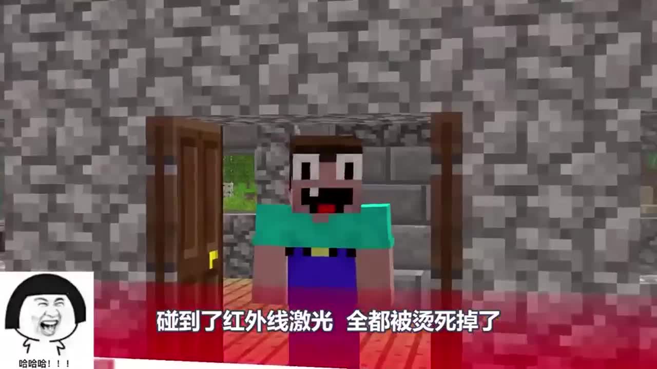 我的世界：阿呆遭到一群僵尸围攻，利用激光房能防守住吗？