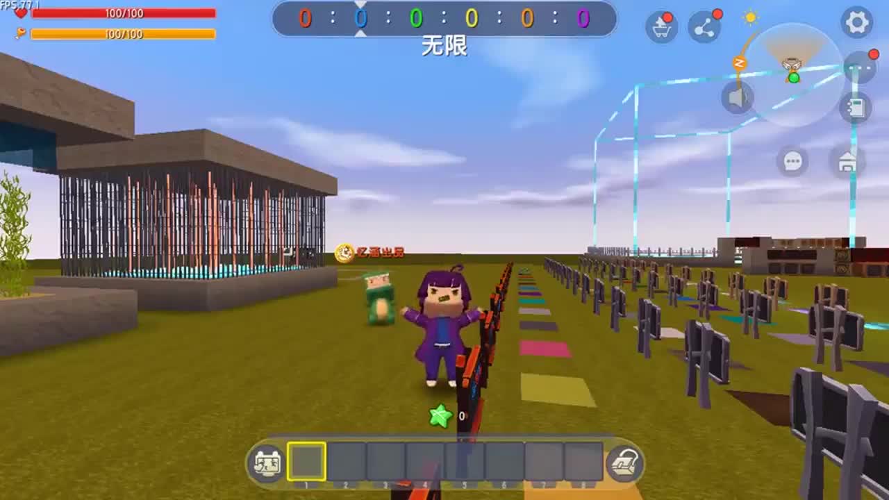 迷你世界：表妹爬上神塔，获得免疫药水，控制全失效了