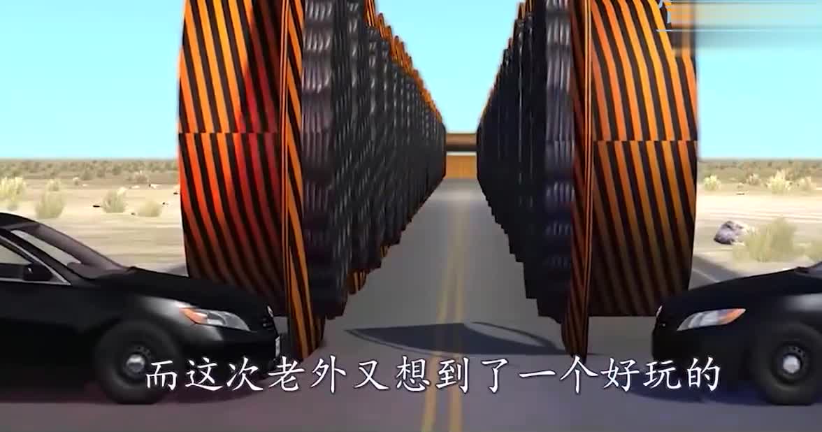 3D模拟实验：缓慢合拢的液压墙能夹住汽车吗？画面太硬核了