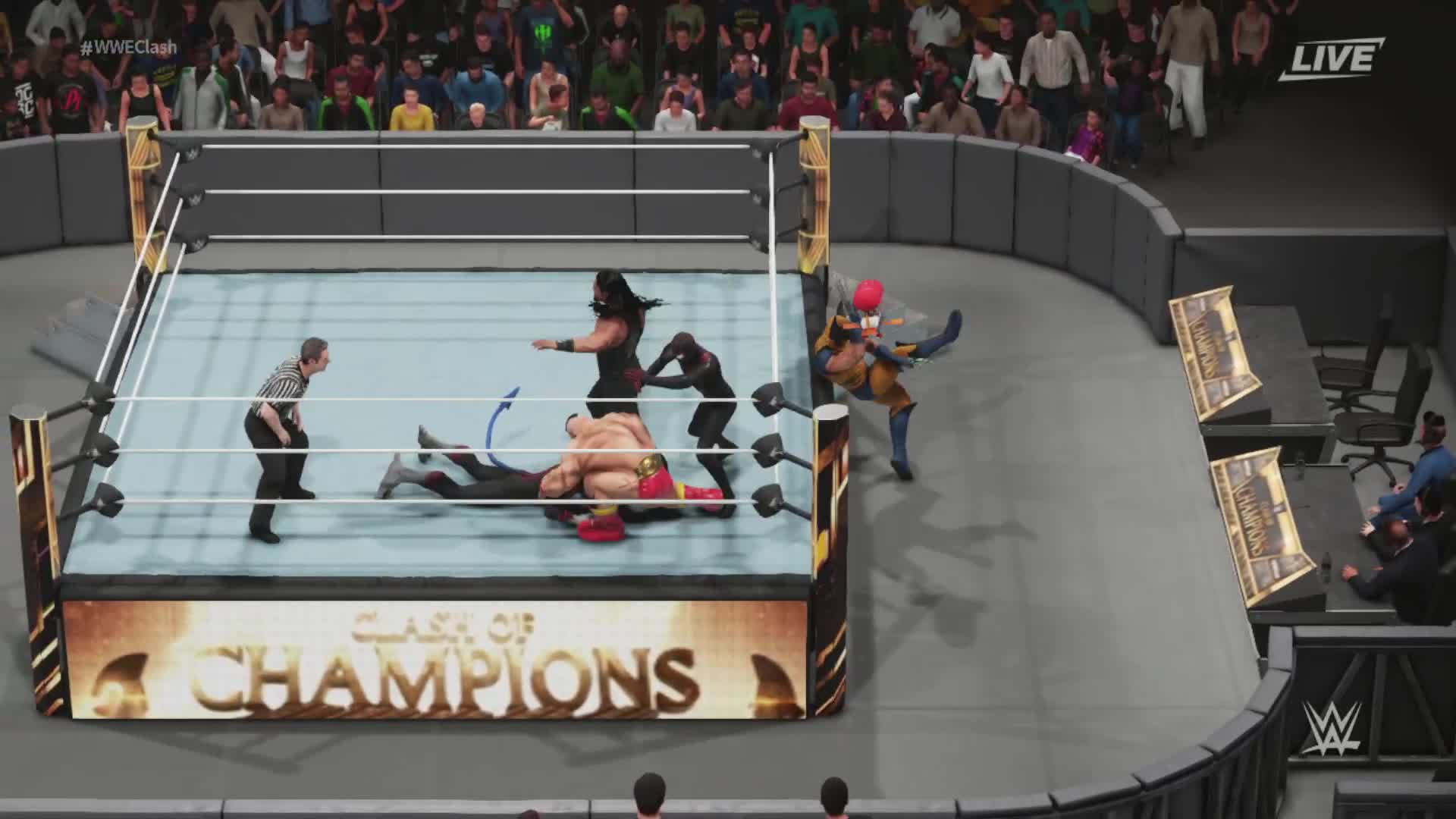 WWE2K新MOD 桑吉尔夫街霸 夜盲侠绿头吕布 飞艇要游戏密我三哥解说#脱口秀#幽默短剧