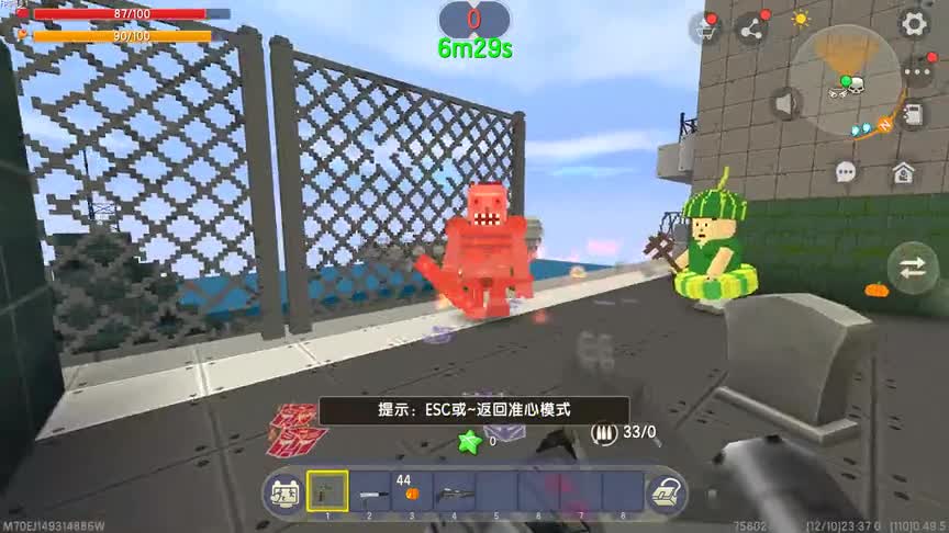 迷你世界：战舰僵尸简单模式，突袭步枪很厉害了，基本上无人能敌
