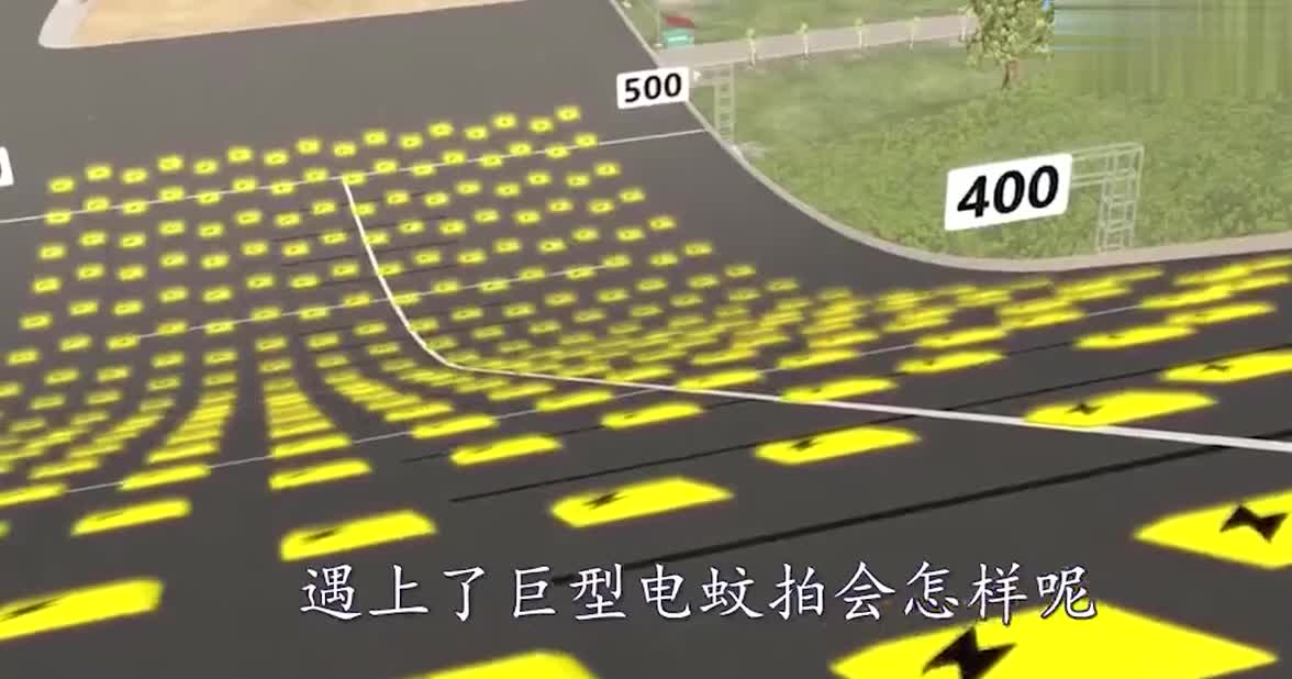 用巨型电蚊拍拦截高速汽车会怎样？3D动画演示，画面太刺激！