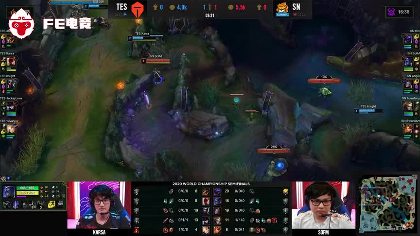 英雄联盟S10：重拳出击！sofm配合阿bin越塔强杀TES上野!