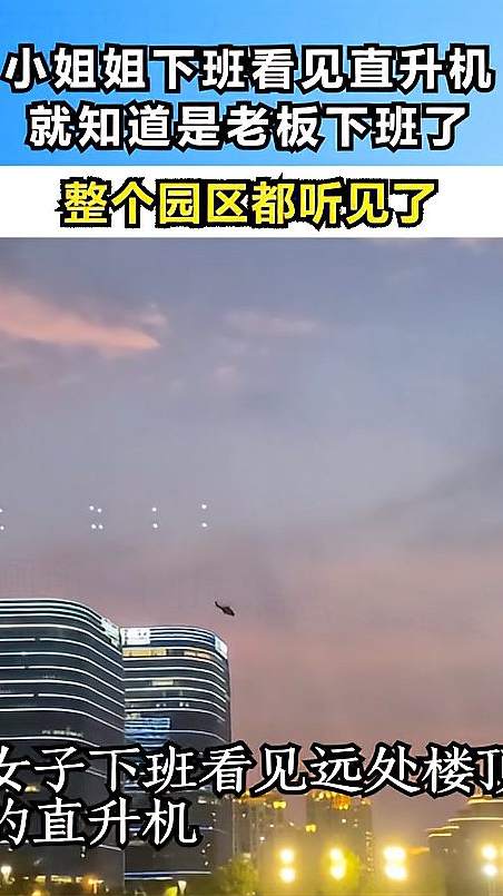 小姐姐看见直升机，就知道是老板下班了，整个园区都听见了！