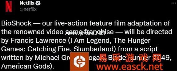 网飞将与2K合作打造《生化奇兵》真人电影