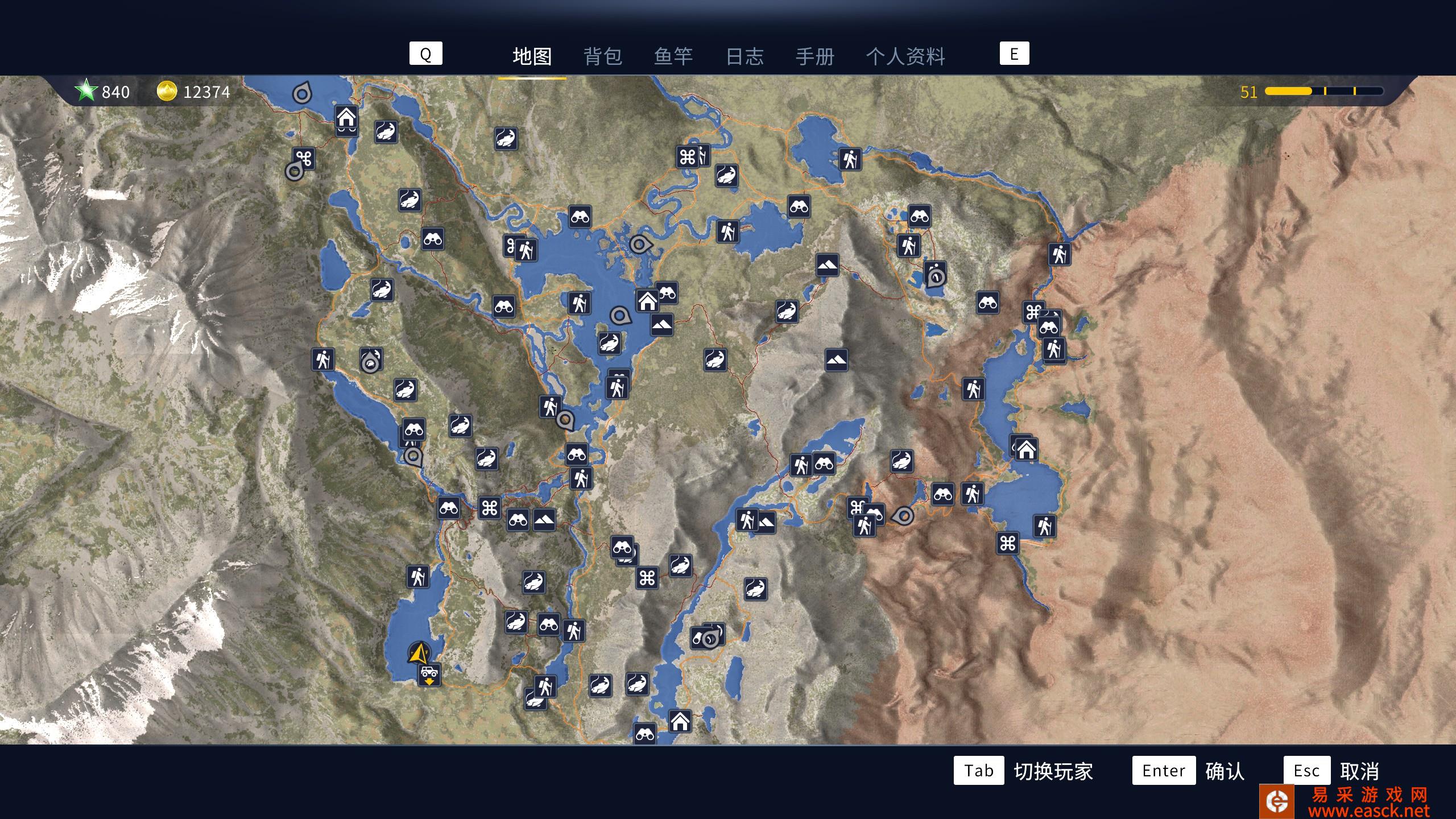 荒野的召唤垂钓者瞭望台地图位置大全