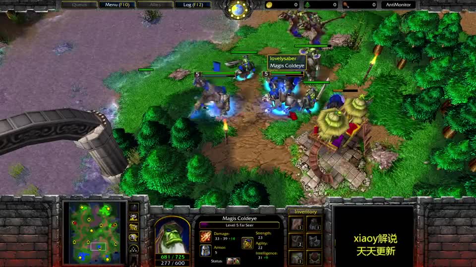 天神下凡 1个打10个 魔兽争霸xiaoy解说th000 fast