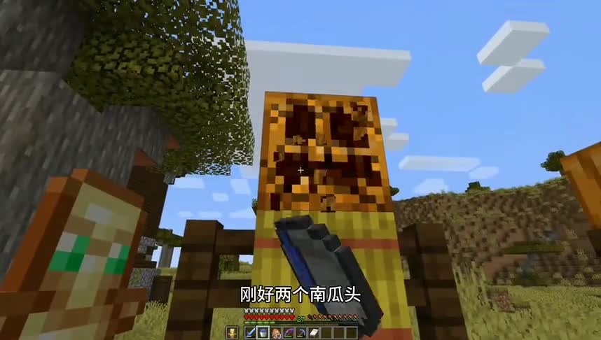 我的世界极限生存55：001发现掠夺者哨塔，解救被关押的铁傀儡