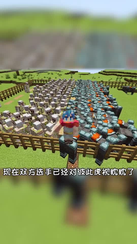 我的世界：100之铁傀儡对战100只劫掠兽，场面太过壮观