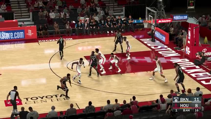 NBA2K21：篮网VS火箭，哈登重回火箭，登哥32+10送老东家十三连败