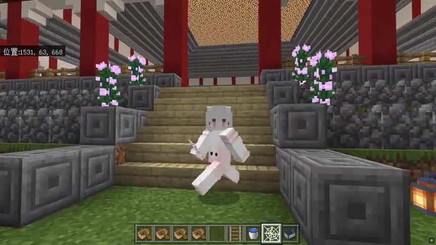 我的世界：在MC跳了支广场舞，小树就长大了！村花版闭月羞花？