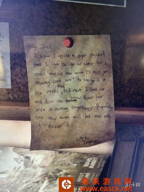 《美末Re》中玩家发现感染暴发前汤米写给乔尔的信