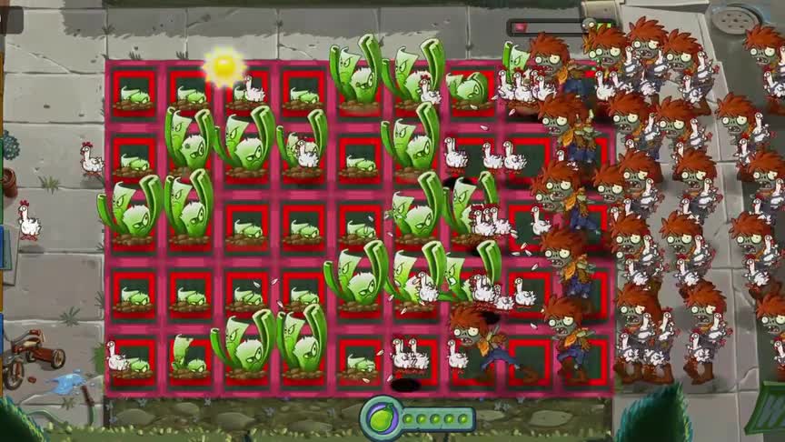植物大战僵尸：当全屏近战遇上鸡男！食我坤坤攻击啦！