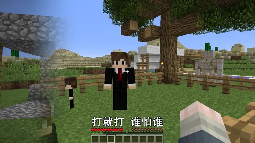 我的世界：流浪汉与铁傀儡的职业抢夺！谁赢谁当呆呆保镖！