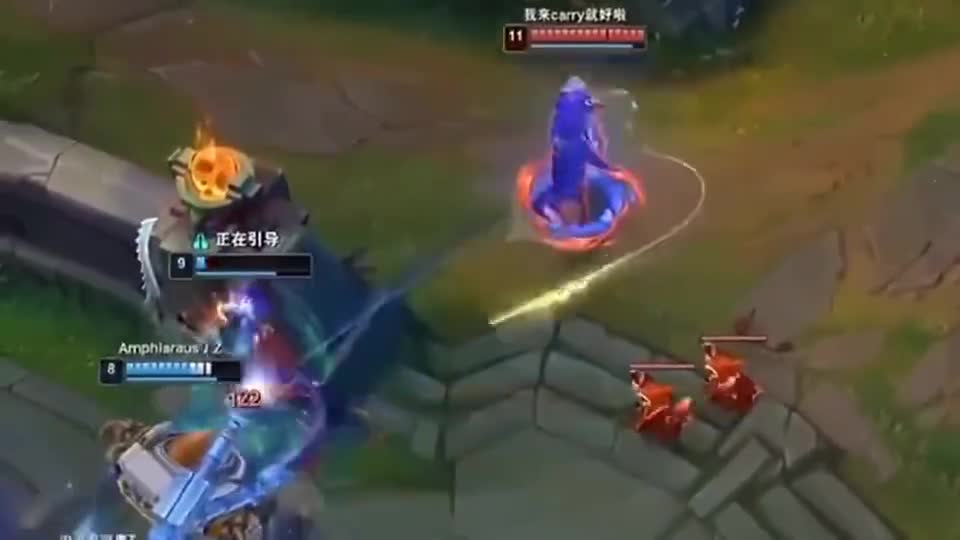 盲僧帮霞挡泰坦钩子，霞转身1v3拿下三杀给盲僧报仇，这大概就是爱情吧