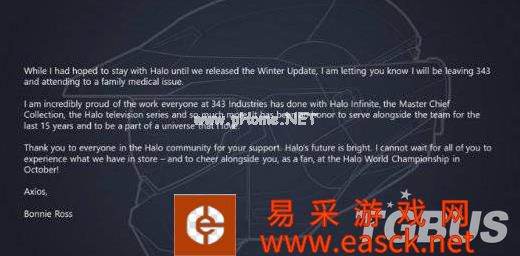 ​343 Industries工作室领导人因家庭健康问题离职