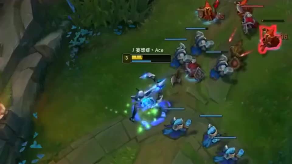 上单寒冰打蛮王，还带着征服者，这操作真是没得说！