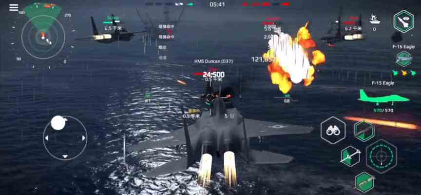 现代战舰使用航空母舰海上作战！轰炸机连翻轰炸，好舒爽的感觉
