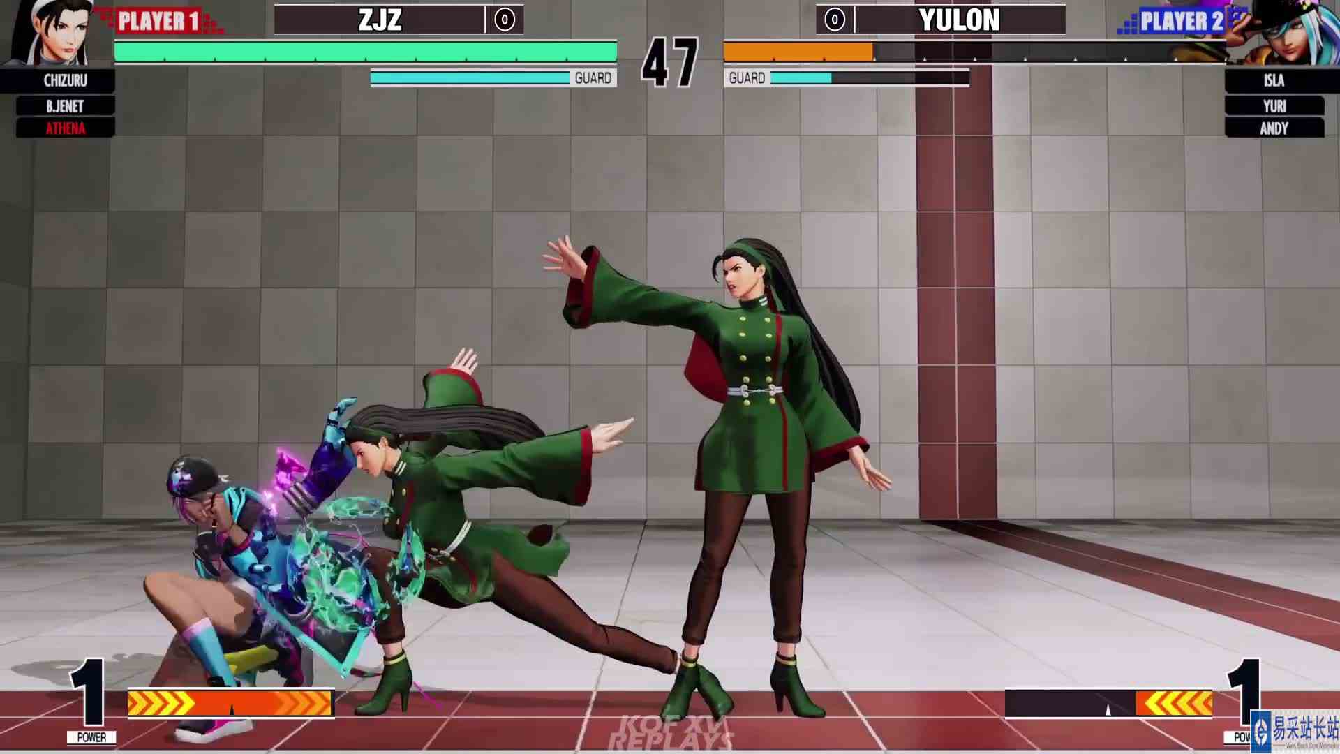 #最强对抗组 （求关注）拳皇 XV：ZJZ（雅典娜、珍妮特）VS Yulon（伊斯拉、龙二）