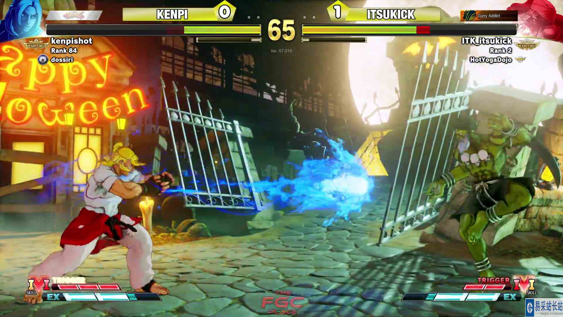 #最强对抗组 （求关注）街霸 5：Itsukick（达尔西姆）VS Kenpi（肯）