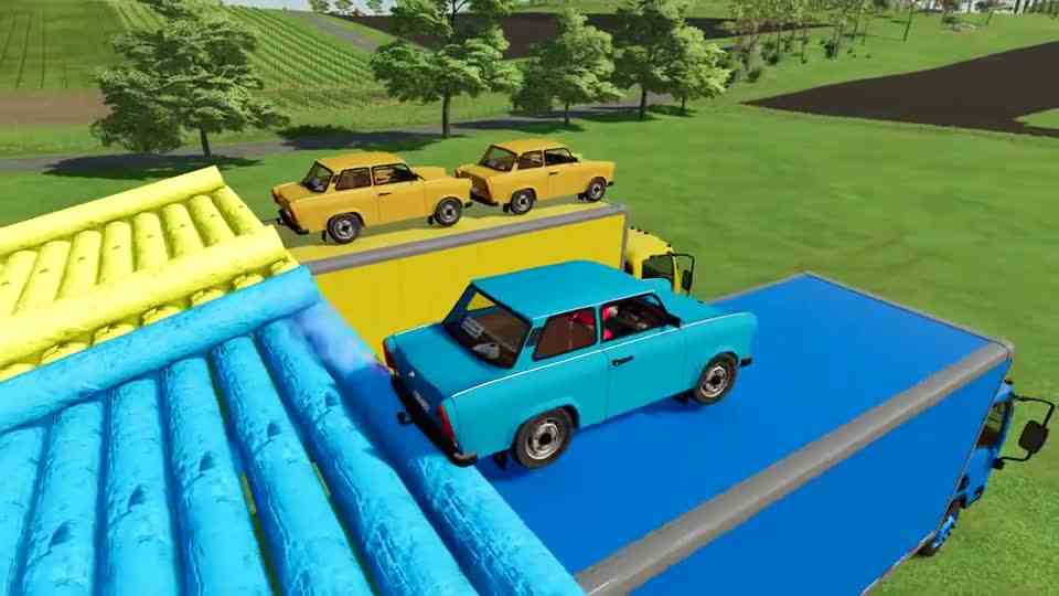 用彩色蜥蜴卡车运输大众警车 \- 模拟农场22 DLC