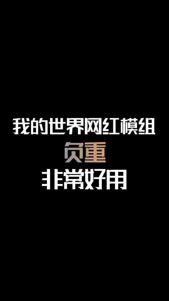 我的世界网红模组：负重！