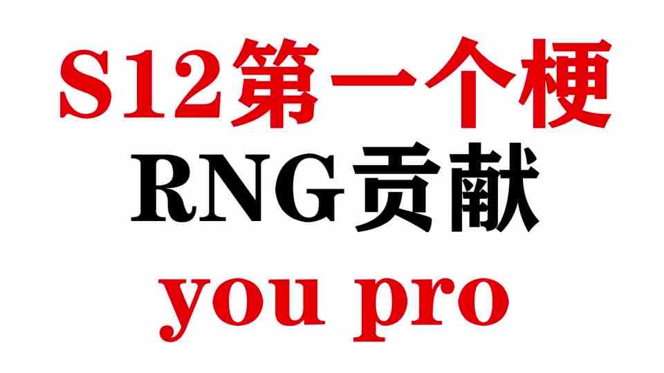 RNG贡献S12第一个梗：you pro？