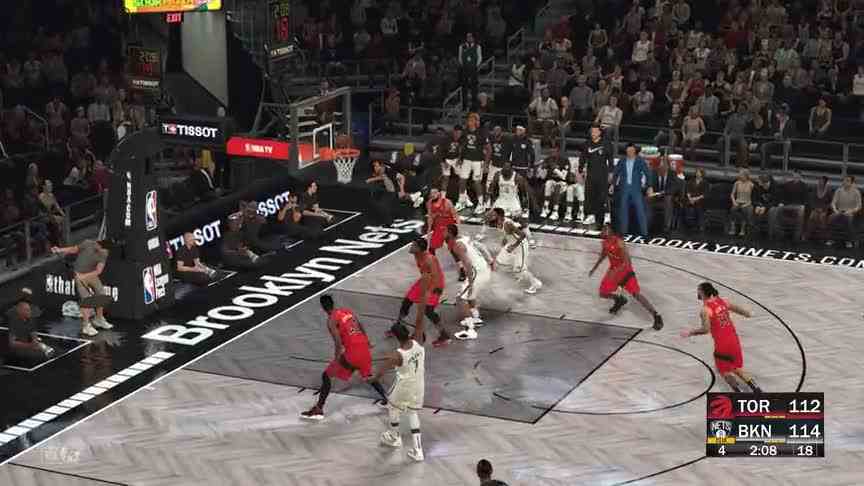 NBA 范乔丹26+6+8错失绝杀 哈登31分 死神杜兰特27+8 篮网击败猛龙