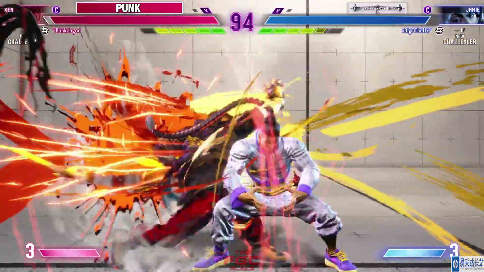 街霸 6：PUNK（肯）1 VS 5，升龙裂破 #最强对抗组 #游戏新星扶持计划 