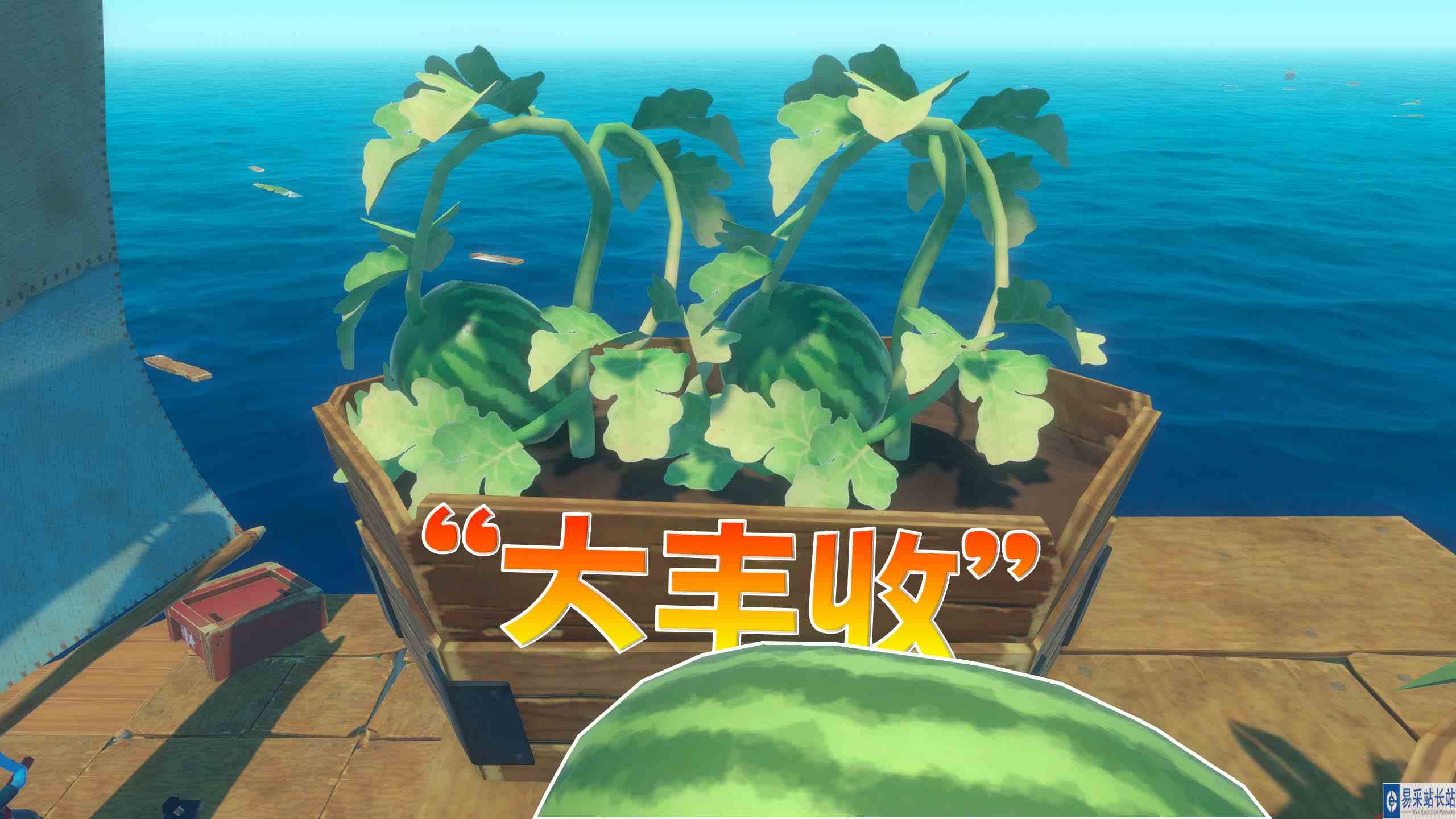 木筏求生03：制作土盆 种植水果 收获超大西瓜