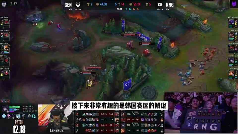 各国解说看Rng暴虐Gen，韩国解说当场崩溃竟急出狗叫，看得太爽了