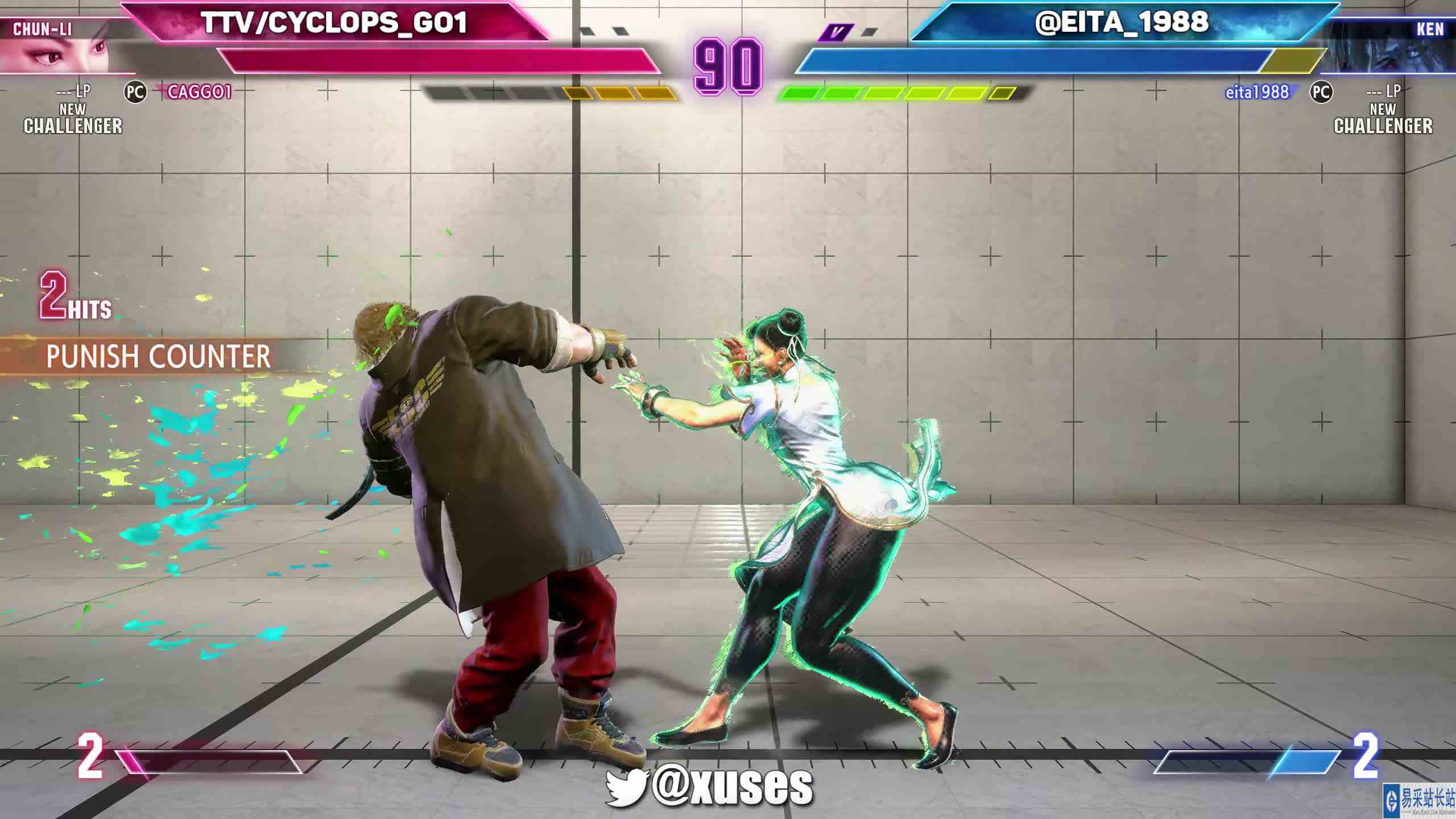 街霸 6：GO1（春丽）1 VS 5，春丽姐姐 #最强对抗组 #游戏新星扶持计划 