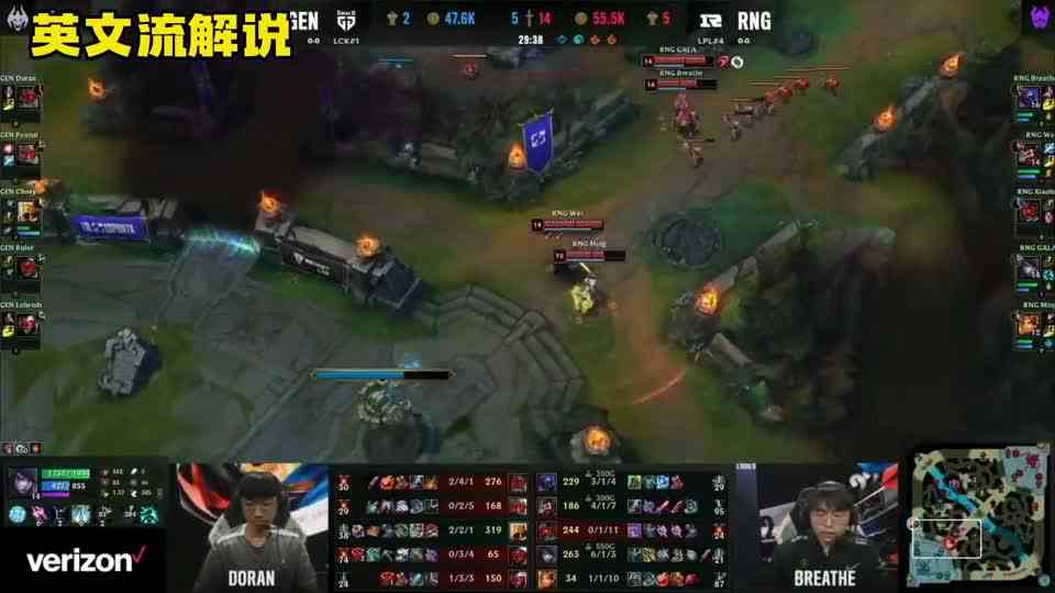 RNG战胜GEN各赛区语音曝光：LCK解说绝望哀嚎韩网炸锅，欧美解说忍不住笑出声巴西解说太激情了