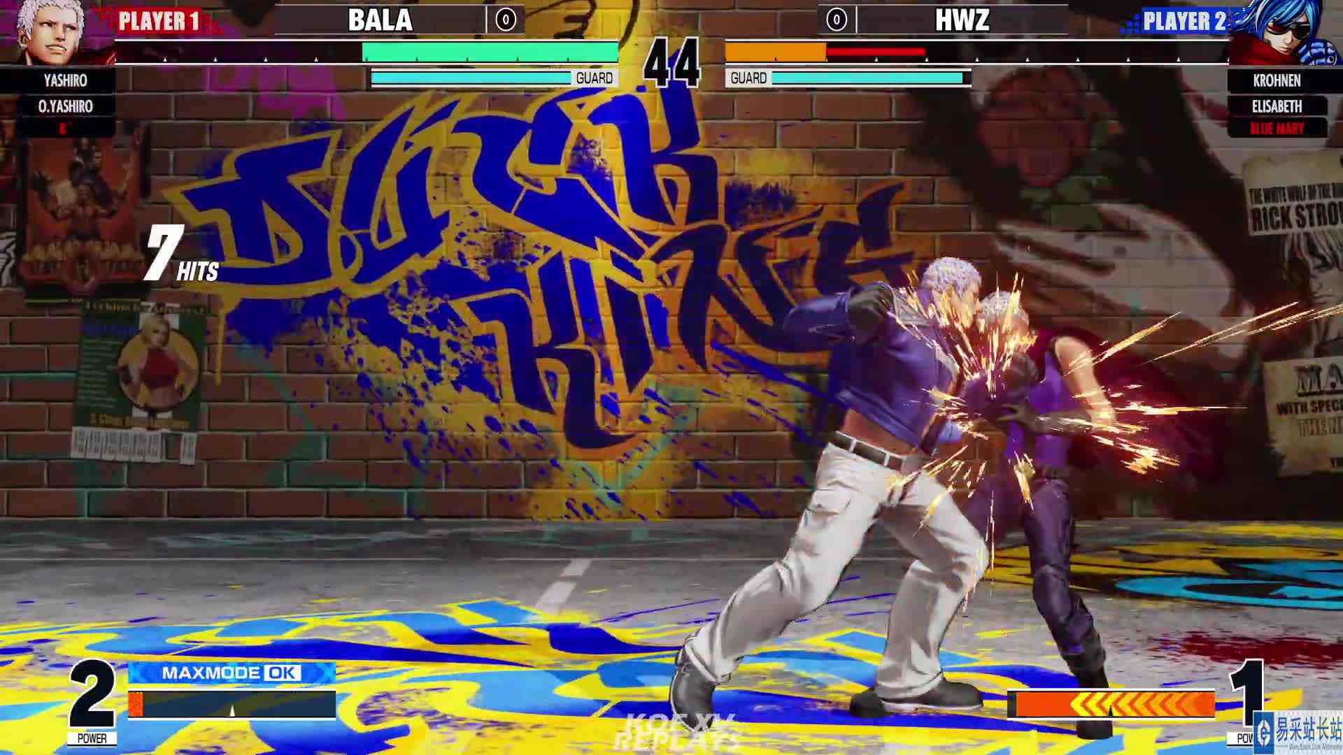 拳皇 XV：Bala（K\x27、O七枷社）VS HWZ（玛丽、伊丽莎白） #最强对抗组 #游戏新星扶持计划 