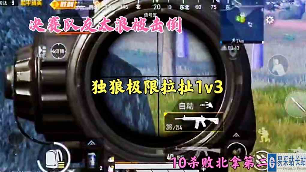 决赛队友太浪被击倒，独狼极限拉扯1v3，10杀败北拿第二！
