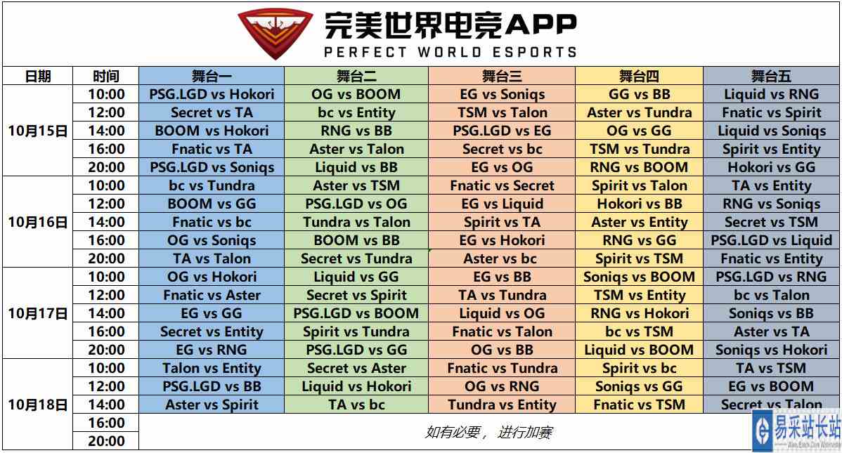 dota2ti11小组赛赛程一览