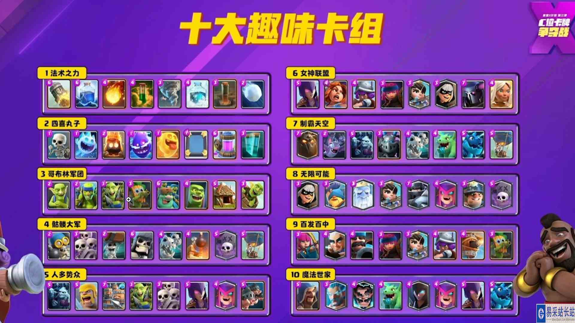 皇室战争：X计划十大娱乐卡组