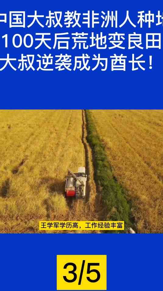 中国大叔教非洲人种地，100天后荒地变良田，大叔逆袭成为酋长！3