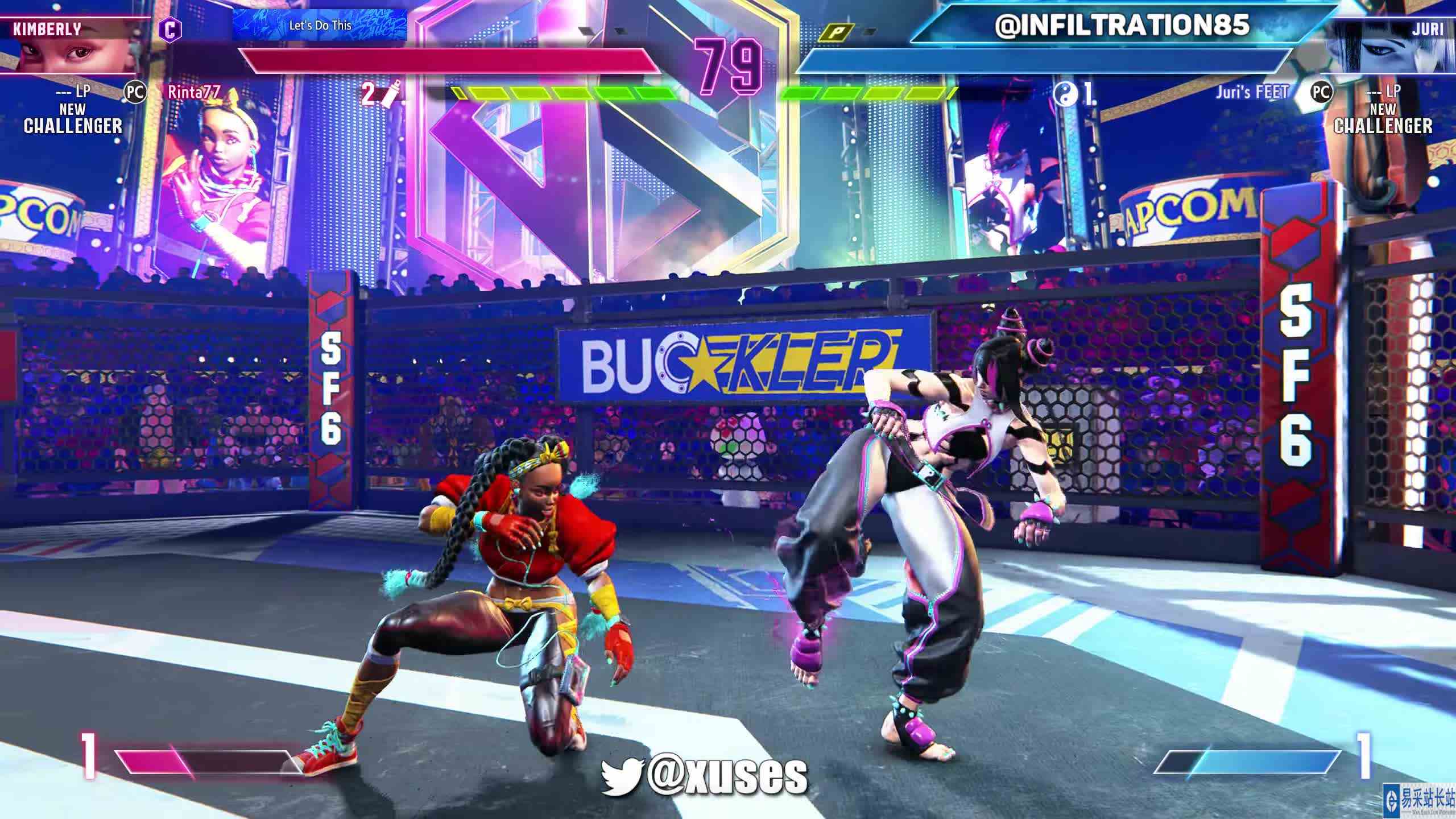 街霸 6：阴佛（茱莉）1 VS 5，最强茱莉 #最强对抗组 #游戏新星扶持计划 