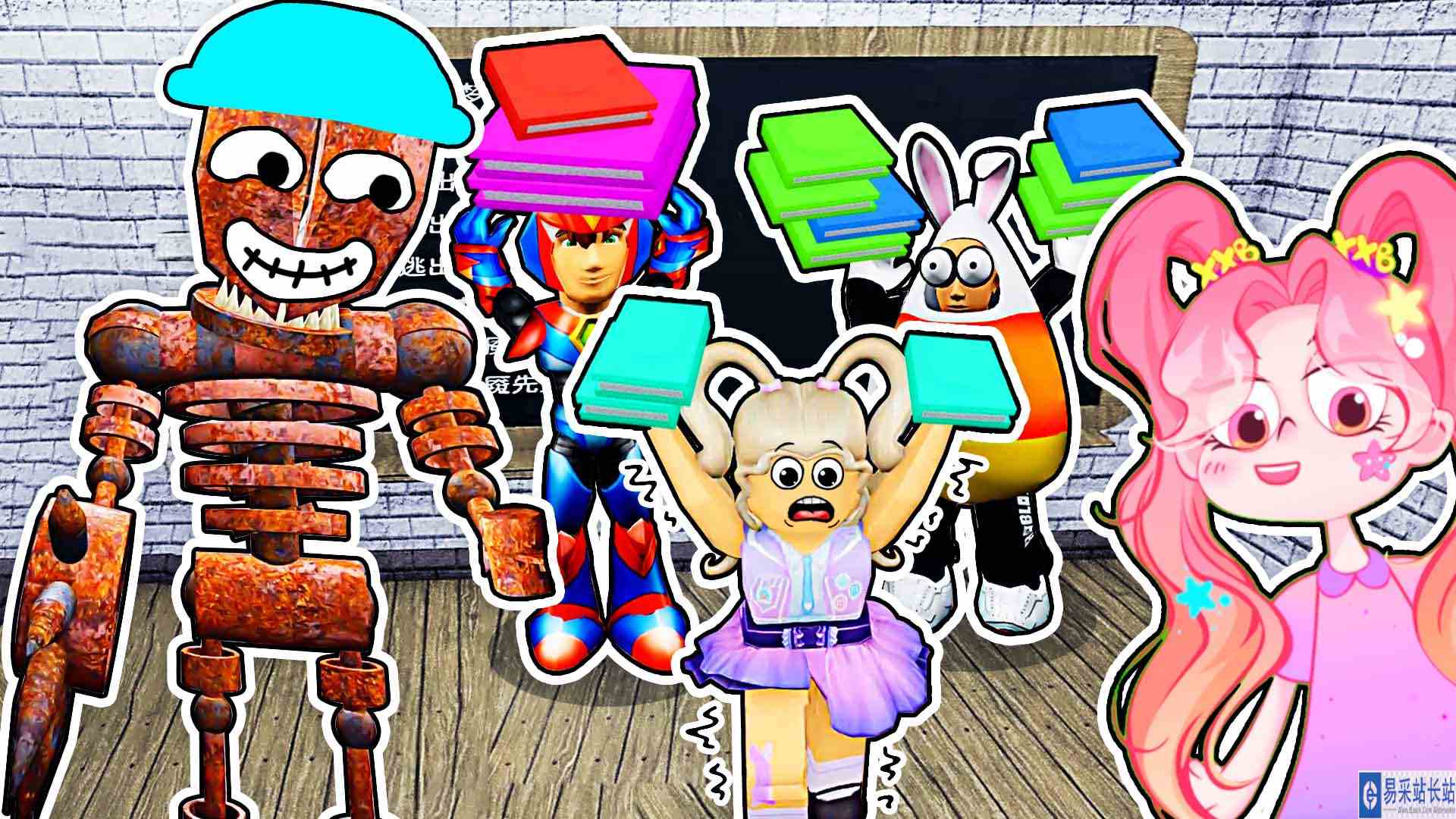 逃离铁锈老师教室ROBLOX 铁锈老师喂养了一只大夹子蜘蛛！#小熙解说