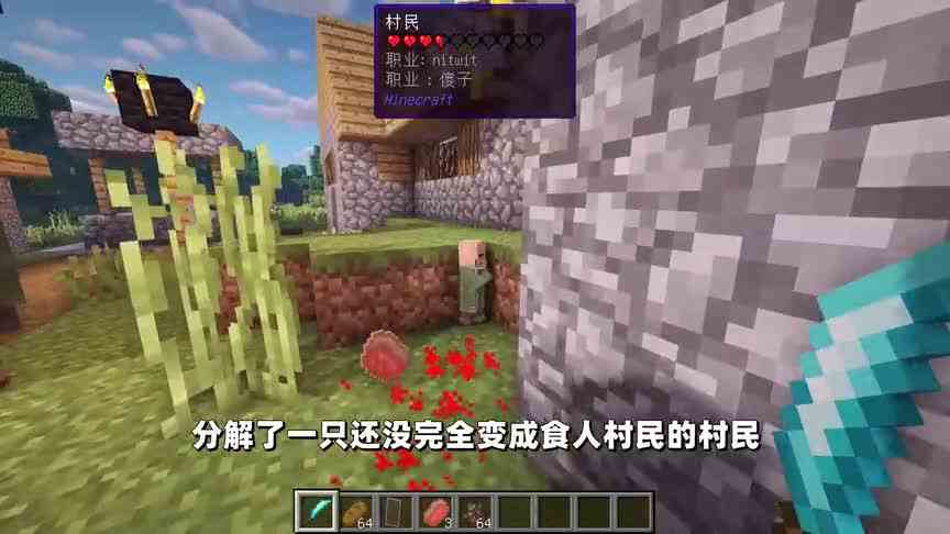我的世界：村民和玩家的肉可以吃？吃完获得强力buff！食人族模组