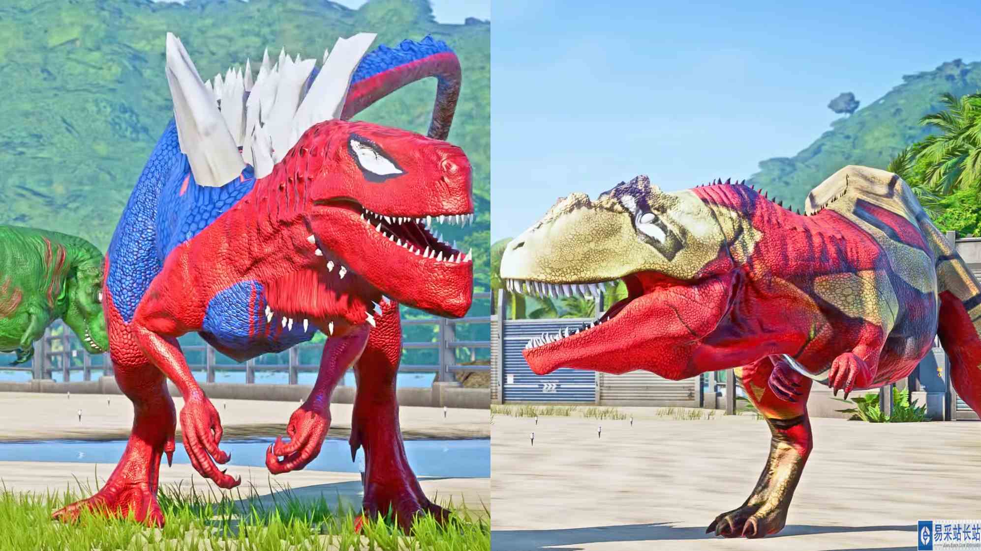 98 哥斯拉 VS 巨兽龙、霸王龙 ~ 侏罗纪世界进化 #最强对抗组 #游戏新星扶持计划