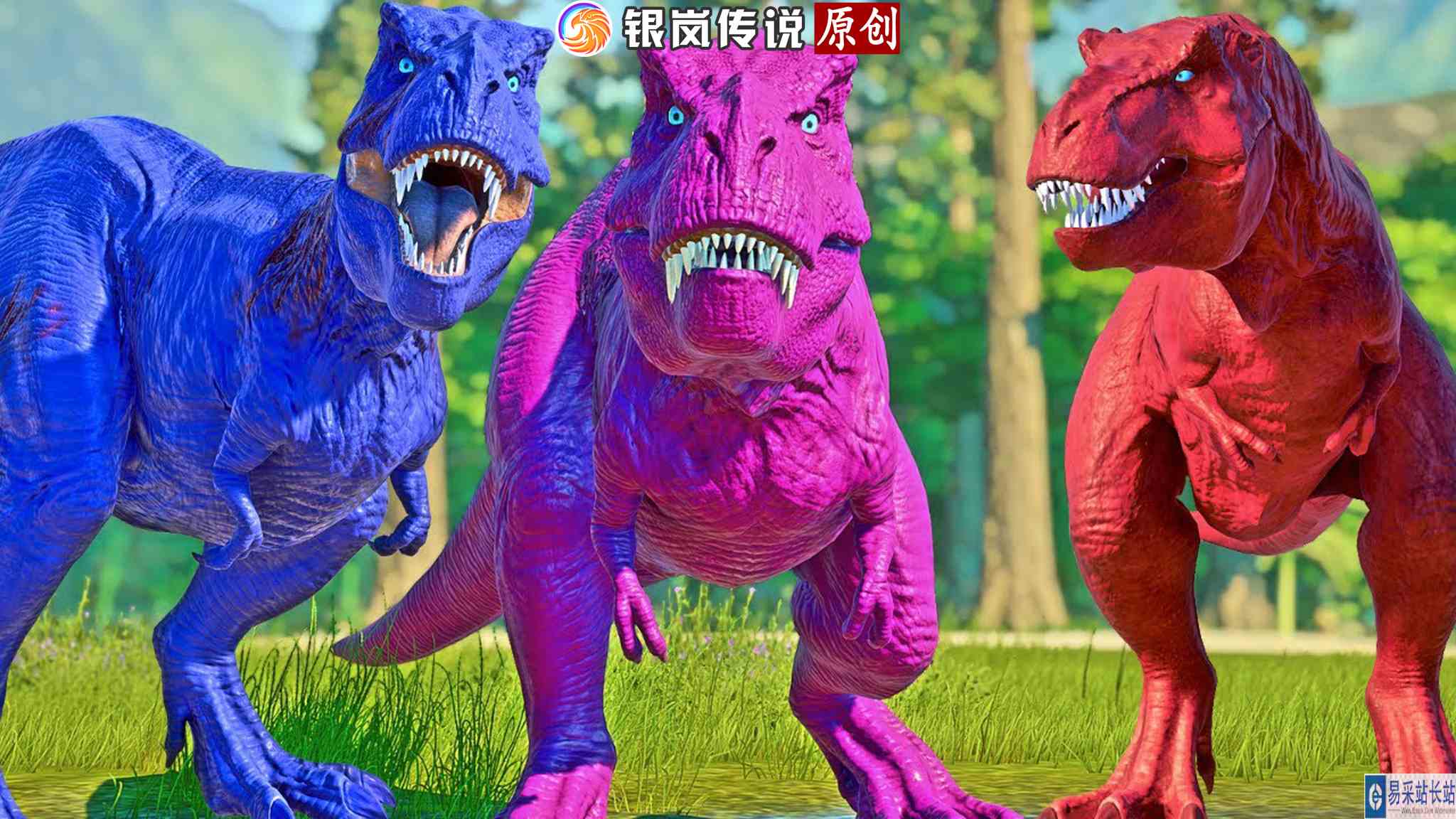 霸王龙 VS 棘龙、98 哥斯拉 ~ 侏罗纪世界进化#精彩游戏#游戏