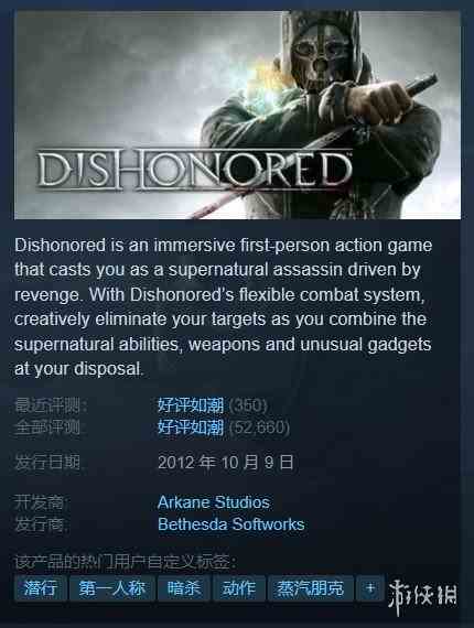 Steam每日特惠:《羞辱1》只要10元 《生化2Re》3折