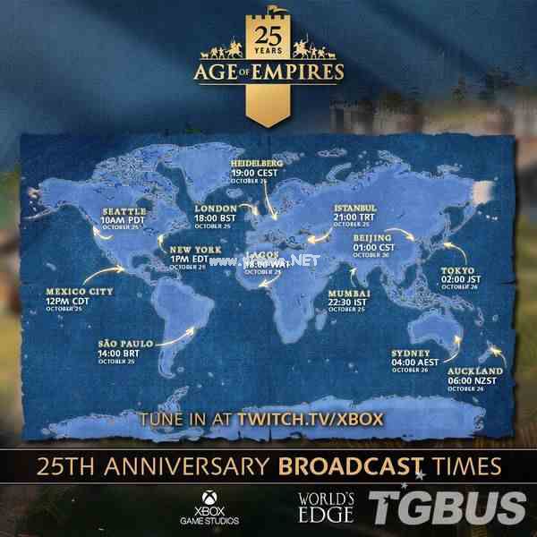 《帝国时代》系列25周年纪念直播明日凌晨1时举办