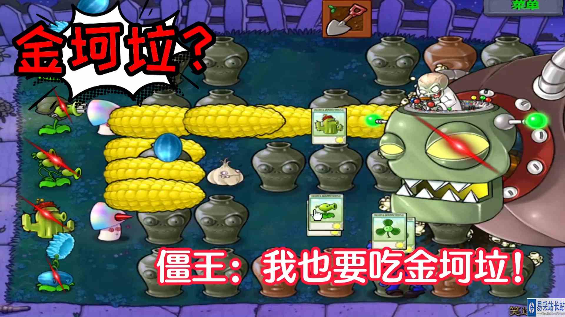 植物大战僵尸：机枪射手吃了金坷垃，僵王博士：你是不是玩不起？